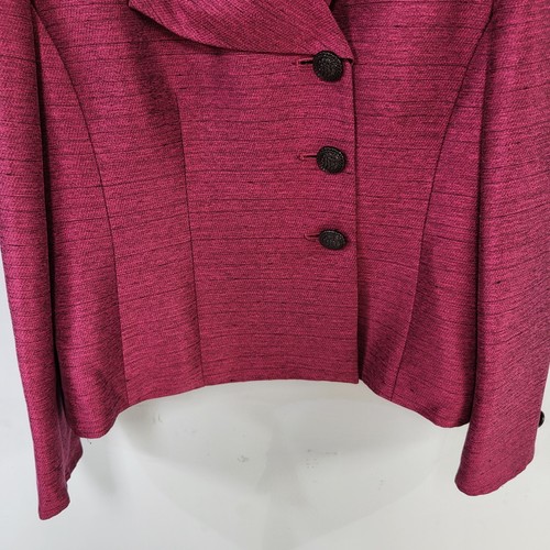 Traje de mujer Kasper de 3 piezas talla 10 pantalones y chaqueta talla M blusa sin mangas rosa y azul - Imagen 5 de 21