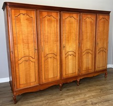 Wardrobe Vintage French Louis XVI Style Five Door Carved Armoire LOT 4845