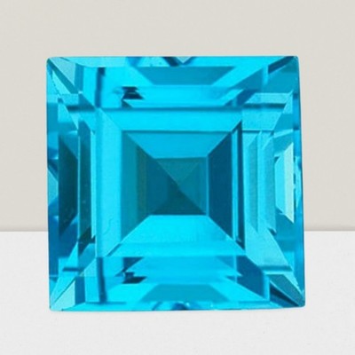 Blue Topaz Square Cut Gemstone 3 Cts - 9 mm Lustrous Loose Gem #
