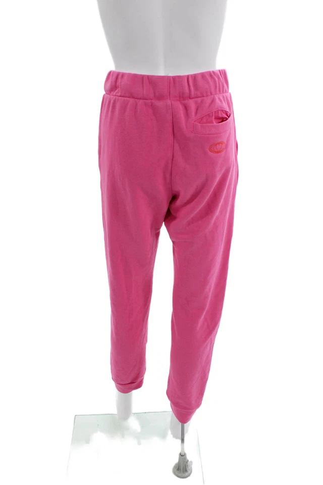 Pantalones deportivos Adidas para mujer de algodón con bolsillo y cordón en la cintura rosa brillante talla XS Foto 3 de 4