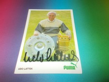 Udo Lattek  Bayern München PUMA signiert signed Autogramm auf Autogrammkarte
