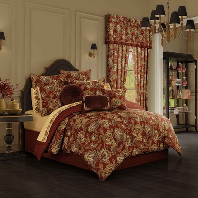 Montecito Red 4-Piece Comforter Set by J Queen