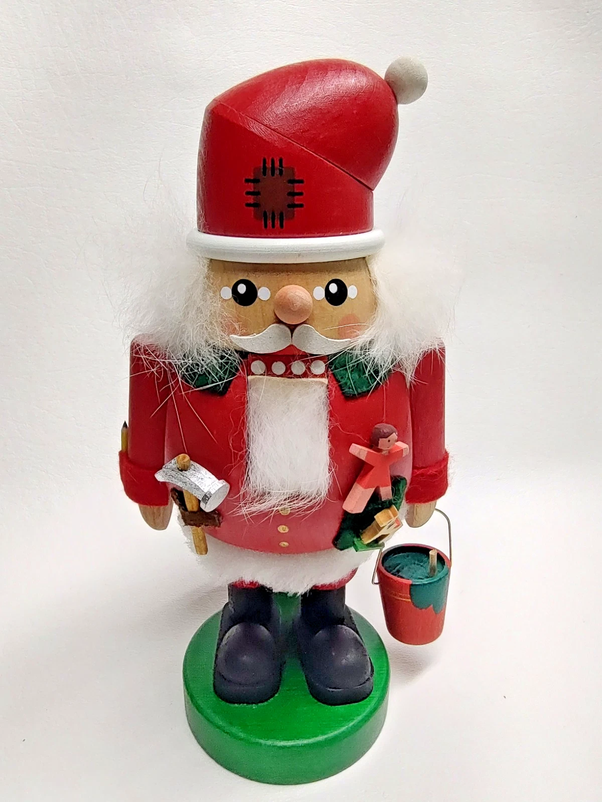 Vintage Erzgebirge Santa Toy Maker Nutcracker Germany Holzkunst 7-1/2" Tall