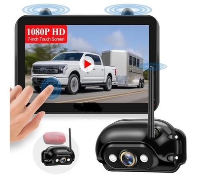 7'' TOUCH SCREEN RV TRUCK Backup Camera Wireless Plug Play Pre-Wired for Furrion
