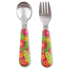 Stephen Joseph Silverware Set, Butterfly Toddler Fork Spoon BPA Free