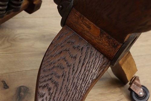 Traditional Antique Swivel & Adjustable Oak Desk Chair #50023 - Picture 16 of 17