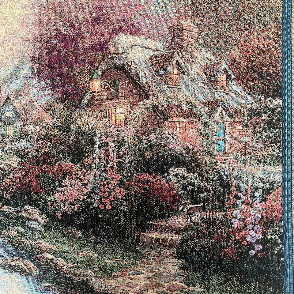 Thomas Kinkade Tapiz Tiro Manta Lámpara Puente Pintor de Luz 48x60 Foto 3 de 4