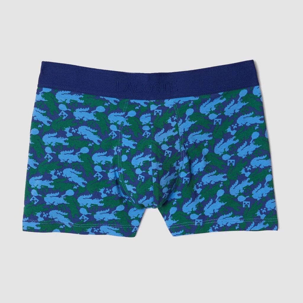 LACOSTE X MINECRAFT STRETCH COTTON BOXER BRIEFS 5H5341-C50 Blue