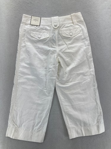 Ann Taylor Margo Crop Pants Women's 4 White Linen Blend Mid Rise Casual Preppy - Picture 14 of 14