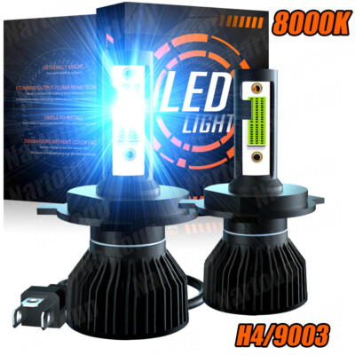 Nartoup H4 9003 LED Headlight Bulbs Hi Low Beam Conversion Kit 8000K Blue Canbus