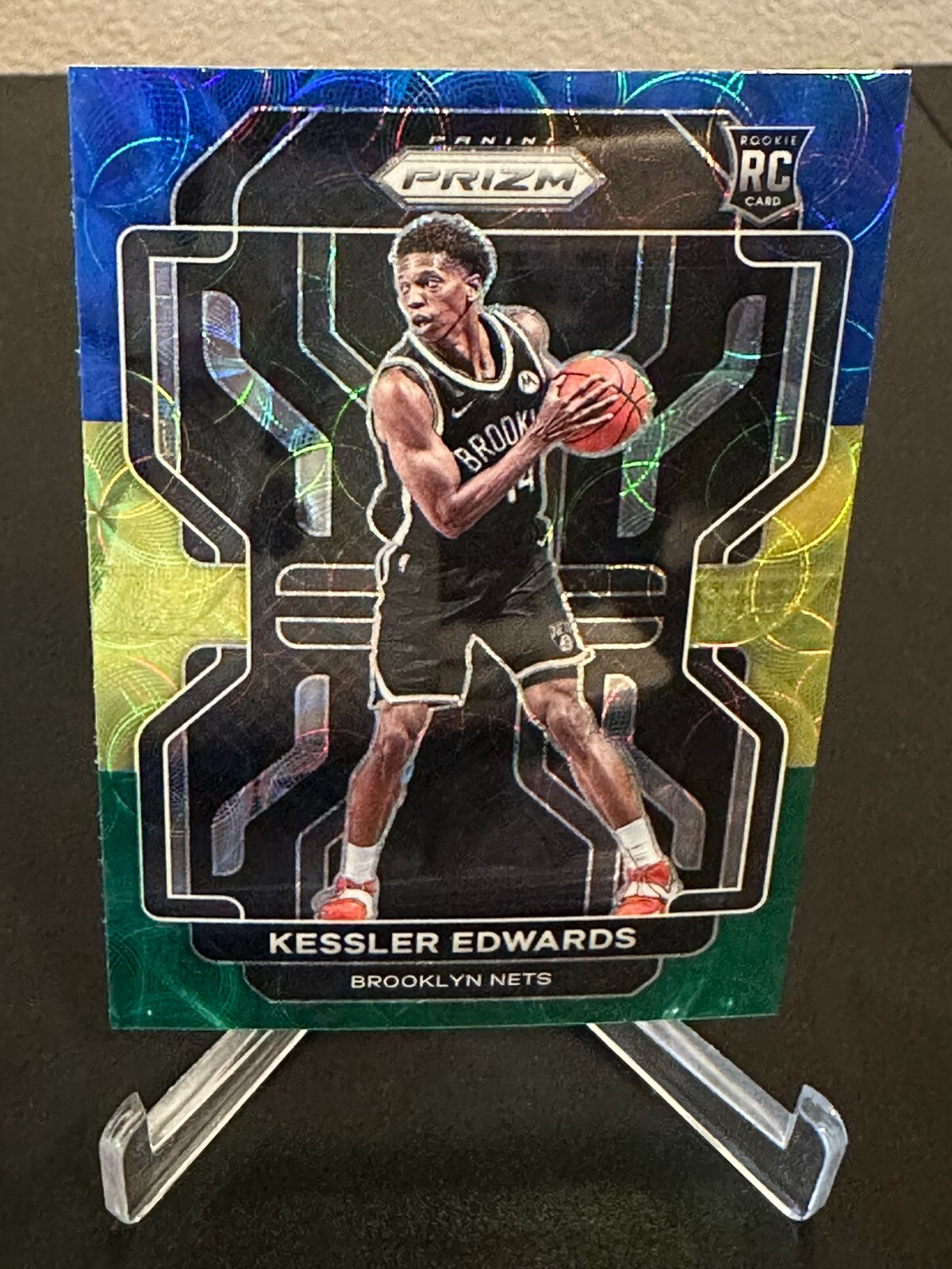 Kessler Edwards 2021-22 Panini Prizm Choice Blue Yellow Green Rookie #284 B354