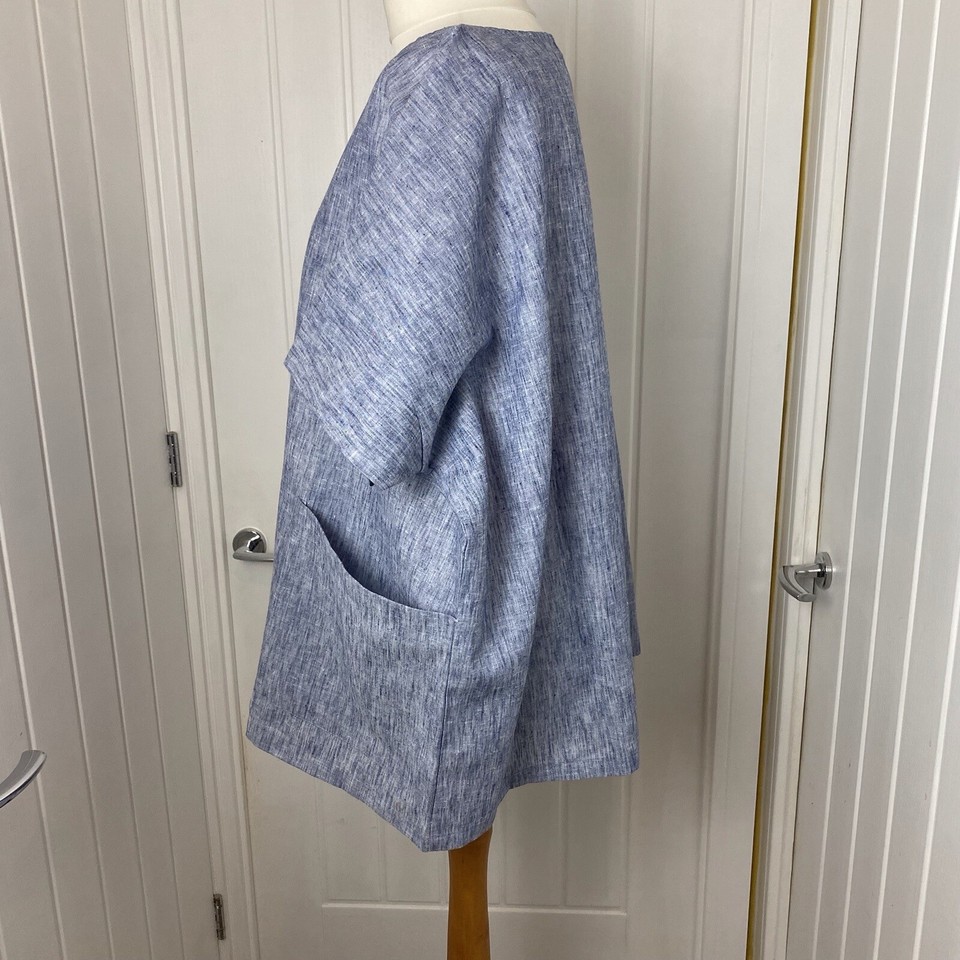 Kit And Kaboodle Blue Marl Linen Top One Size Pockets eBay