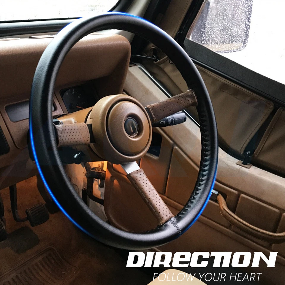 15" Steering Wheel Cover Genuine Leather For Jeep New + Foto 4 de 4