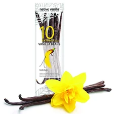 10 Tahitian Vanilla Beans - Premium Grade B Whole Vanilla Pods - For Vanilla Ext