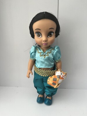 Disney store ALADIN Jasmine Animator Toddler Doll, complete with tiger plush 16 