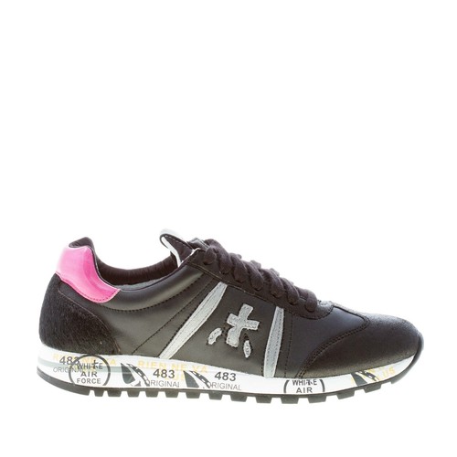 PREMIATA scarpe donna Sneaker Lucy 4079 nappa nero con haircalf e vernice  rosa | eBay