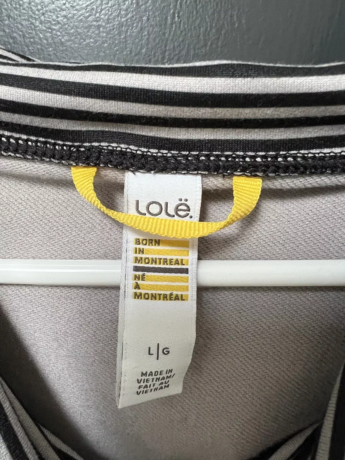 lole esma gray striped hoodie