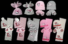Mütze Handschuhe Set Hello Kitty Minnie 44 46 48 50 cm (Gr. 80 86 92 98 104) NEU