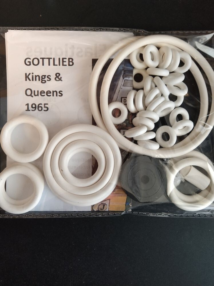 Kit élastiques flipper Gottlieb Kings & Queens 1965 en caoutchouc haute densité