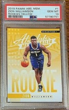 2019 Absolute Memorabilia Basketball #1 Zion Williamson Rookies Yellow PSA 10