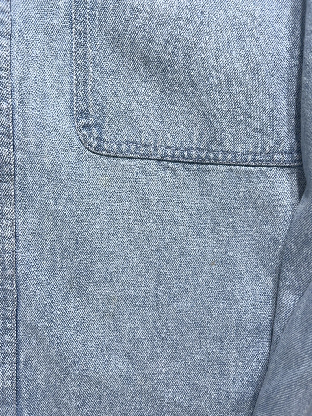 Camicia H. Valentino Uomo Large 34 35 Blu Chambray Denim Manica Lunga Resistente Lavoro