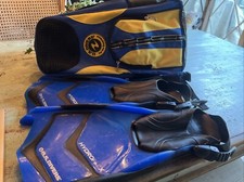 U.S.Divers Hydroflex Swim Scuba Fins adjustable straps S 4-7 Backpack  DVD