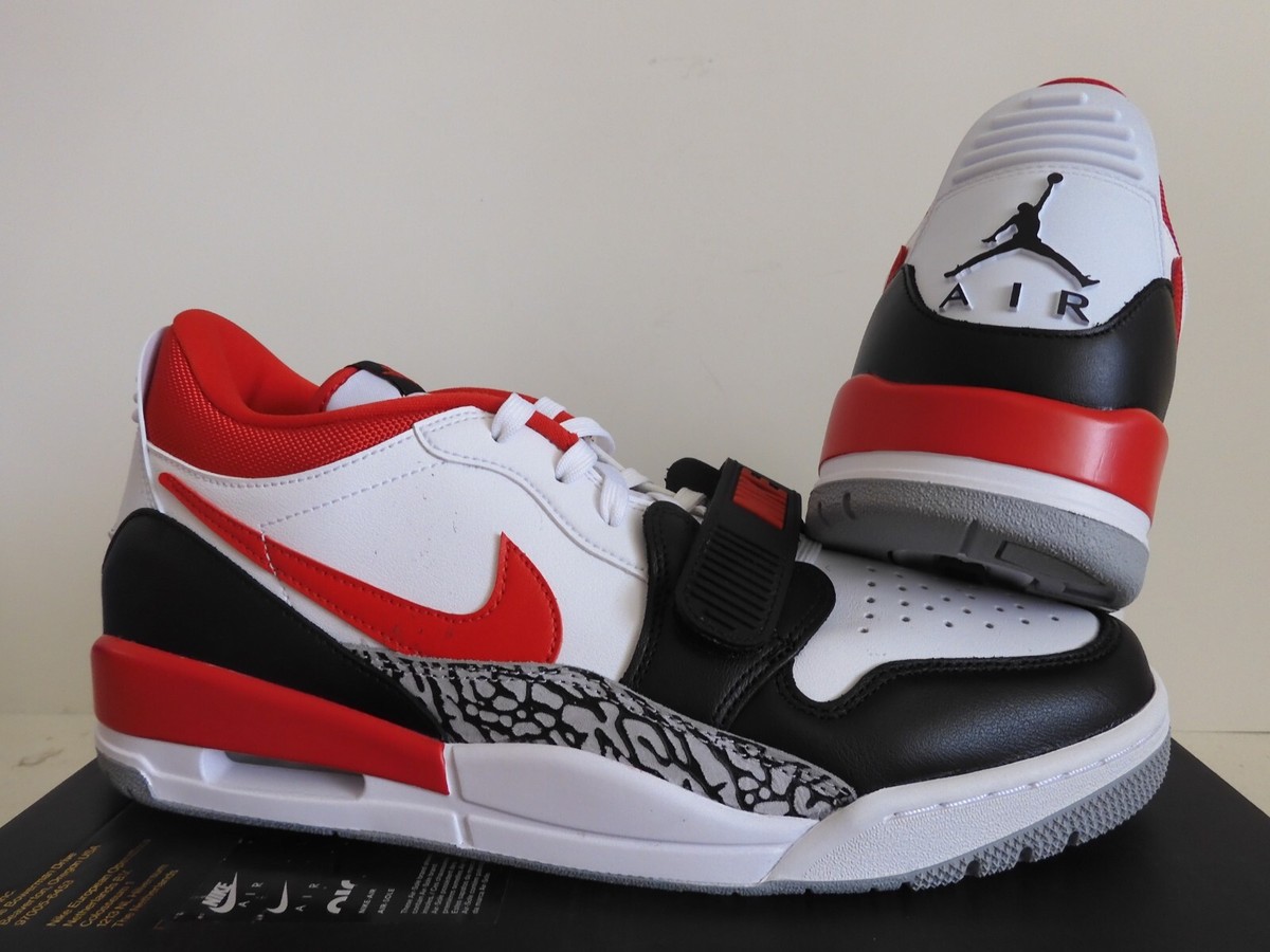 NIKE AIR JORDAN LEGACY 312 LOW WHITE-FIRE RED-BLACK-WOLF GREY SZ