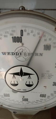 WEDDERBURN 575 1000KG CLOCK FACE PLATFORM SCALES HEAVY DUTY - Picture 2 of 6