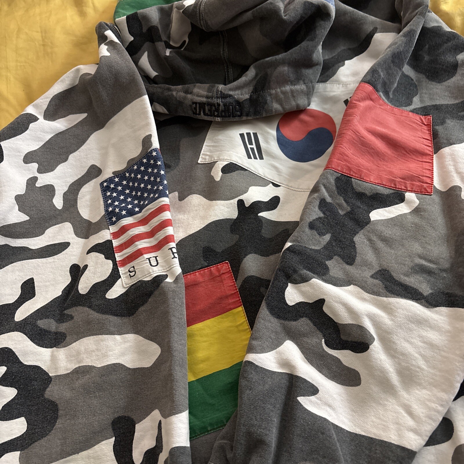 Supreme International Flags Patchwork Hoodie Snow… - image 4