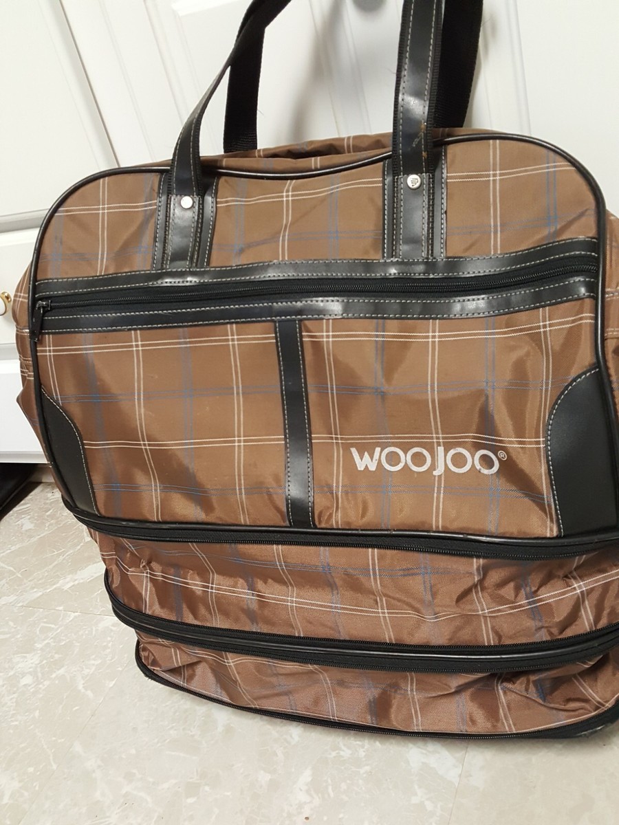 WOOJOO LUGGAGE VTG 1960-70 Wheeled-Extendable-Plaid Purchased in 