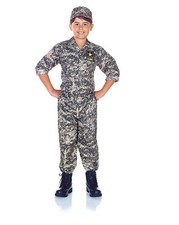 CHILD KIDS US ARMY CAMO CAMOUFLAGE SOLDIER MILITARY MARINE BOY COSTUME UNIFORM