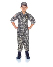 CHILD KIDS US ARMY CAMO CAMOUFLAGE SOLDIER MILITARY MARINE BOY COSTUME UNIFORM