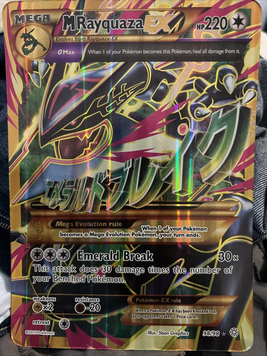 Mega Large Pokémon Card M Blaziken EX XY86 And M Rayaquaza EX 98