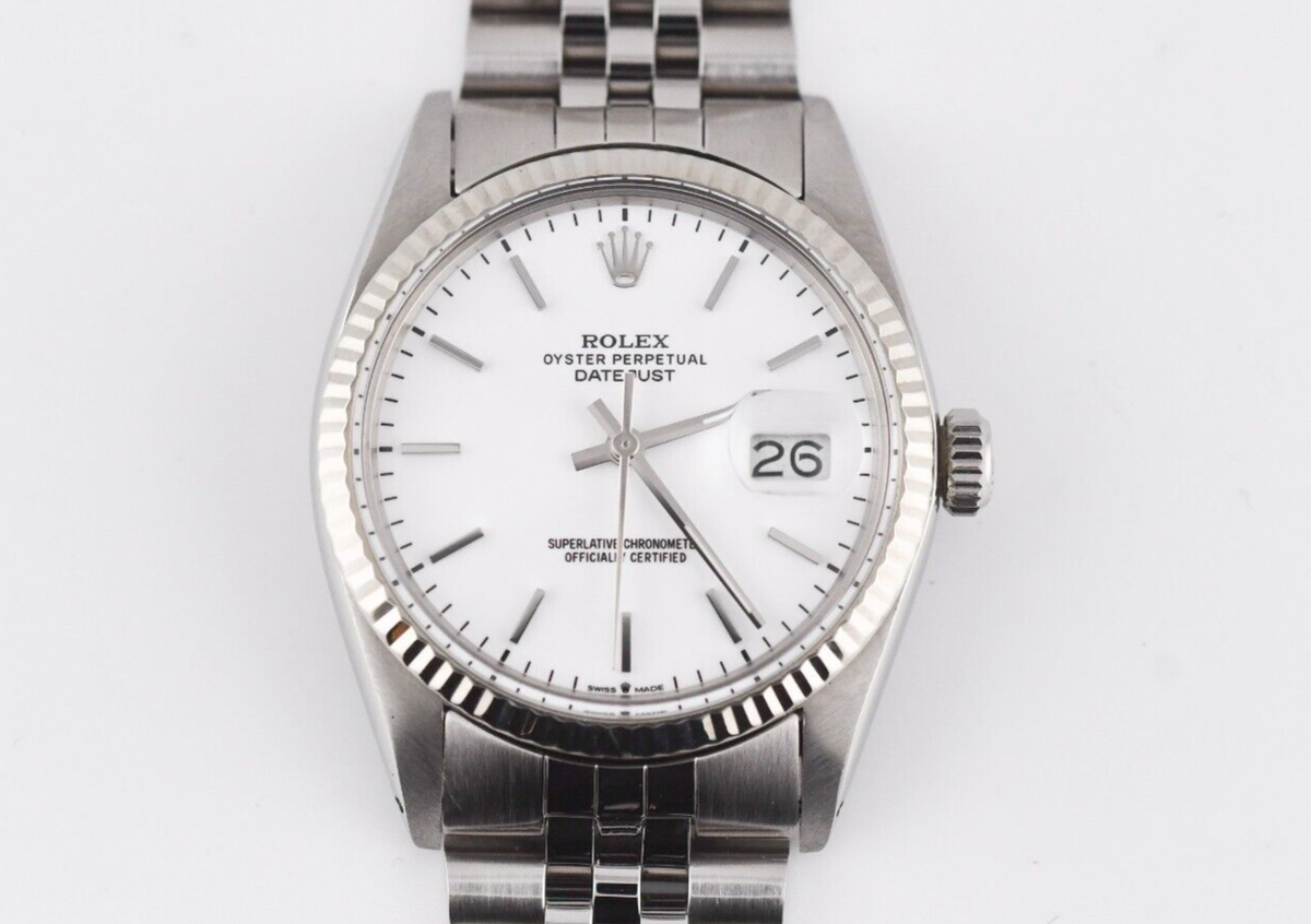 Rolex Datejust Ref.16014 Stainless Steel & White Gold 36mm White
