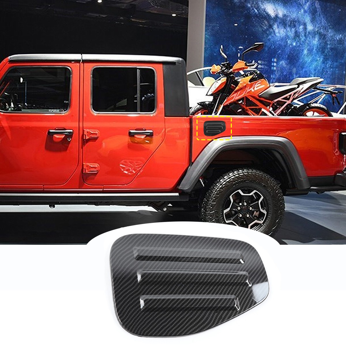 Filler Fuel Door Tank Gas Cap Cover Trim for Jeep Gladiator JT 18+