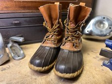 LL BEAN BOOTS Rubber & Leather Duck Boots Men's Size 10 Made in USA Well Cared