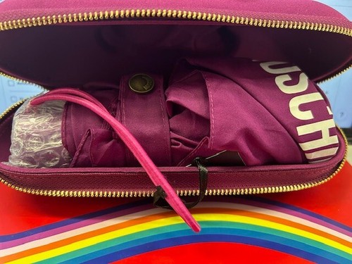 ππ§βπ€βοΈNEW MINI PURPLE MOSCHINO UMBRELLA WITH STYLISH MATCHING CASE RRP Β£70π. - Picture 7 of 24