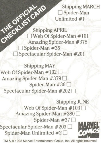 Spider-Man Marvel Comics Maximum Carnage Promo Card 1993 - Picture 2 of 2