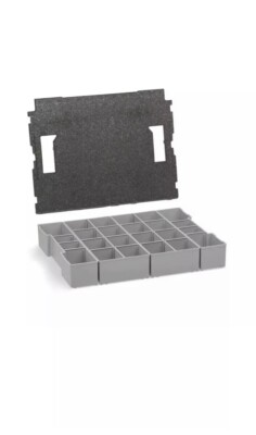 InsetBoxen D3 (Grün/Grau) und Deckeleinlage für die Sortimo Systemkof L-BOXX 102