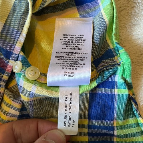 Ralph Lauren Plaid Button Down Shirt Long Sleeve Classic Fit Multicolour Men’s L - Foto 10 di 10