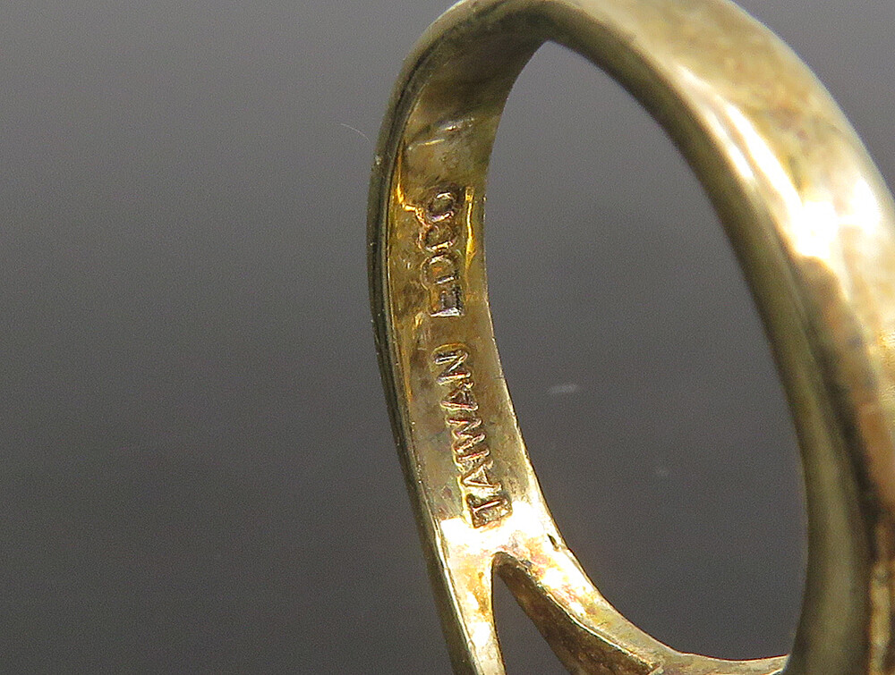 EDCO 925 Silver Vintage Yellow & White Cubic Zirconia Ring Sz 6.5