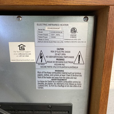 Life Smart Infrared Heater Model LS-W6-WIQH-M 1500W Space Heater w/ Remote  | eBay
