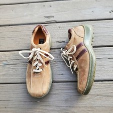 Vintage 90s y2k Skechers Tan Brown Nubuck Suede Leather Bicycle Casual Shoes 9