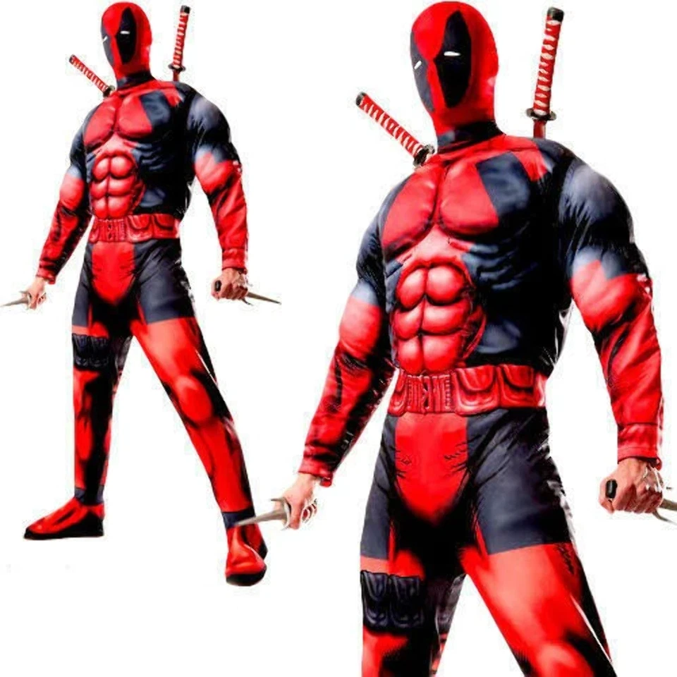 De Luxe Deadpool Costume pour Hommes Marvel Bd Superhéros Costume Halloween - Photo 1/1
