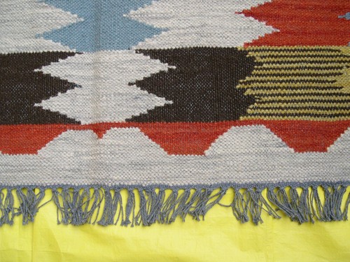 Wool Rug Turkish Navajo Kilim Dhurrie Afghan Oriental Area Rug 5x8 Hand Woven - Picture 3 of 4