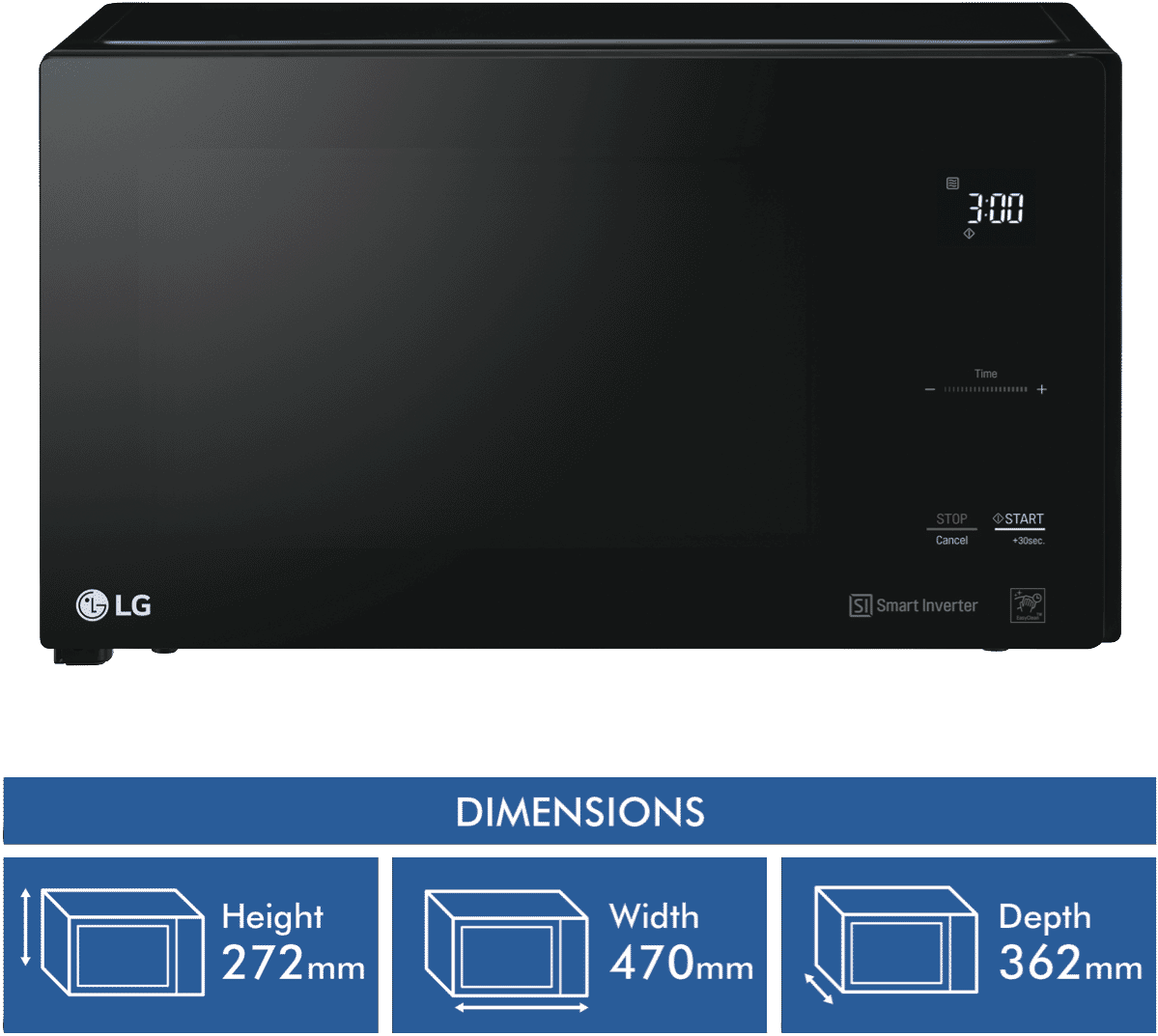LG NeoChef 25L 1000W Inverter Black Microwave MS2596OB eBay