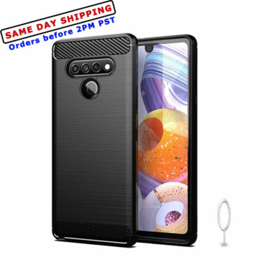 Carbon Fiber Soft SlimTPU Case for Metro by T-Mobile LG Stylo LM-Q730MM  Phone