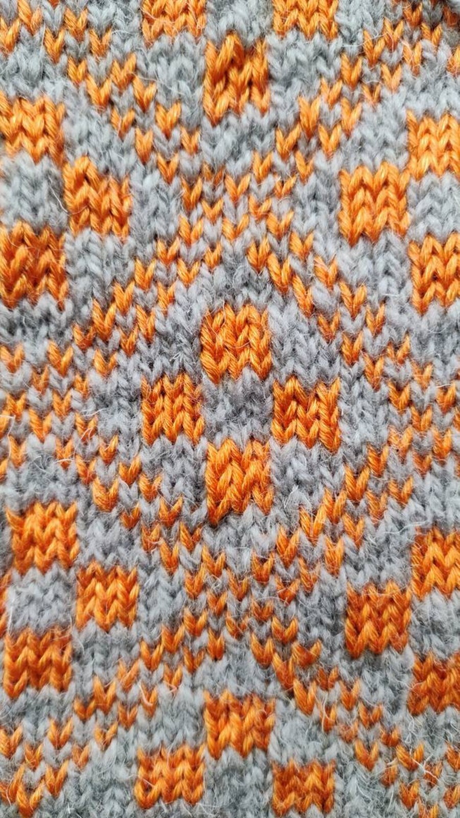 Gray hand knitted Latvian mittens Warm wool hand warmers with bright pattern image 2