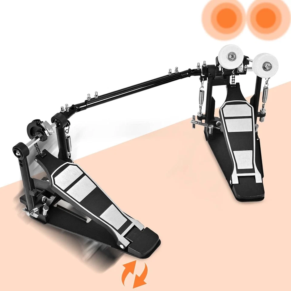 Регулируемые двойные басовые барабанные педали ножной удар двойной удар одна цепь перкуссия - Изображение 2 из 4