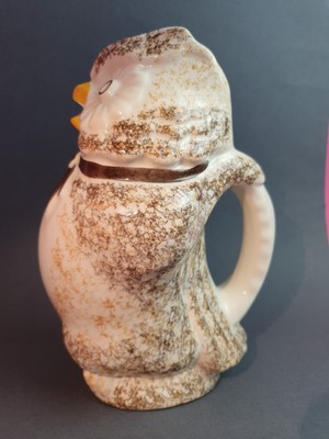 (K10) Vintage France Longchamp Ceramic Pottery Keramik Majolika Krug 1L Eule OWL